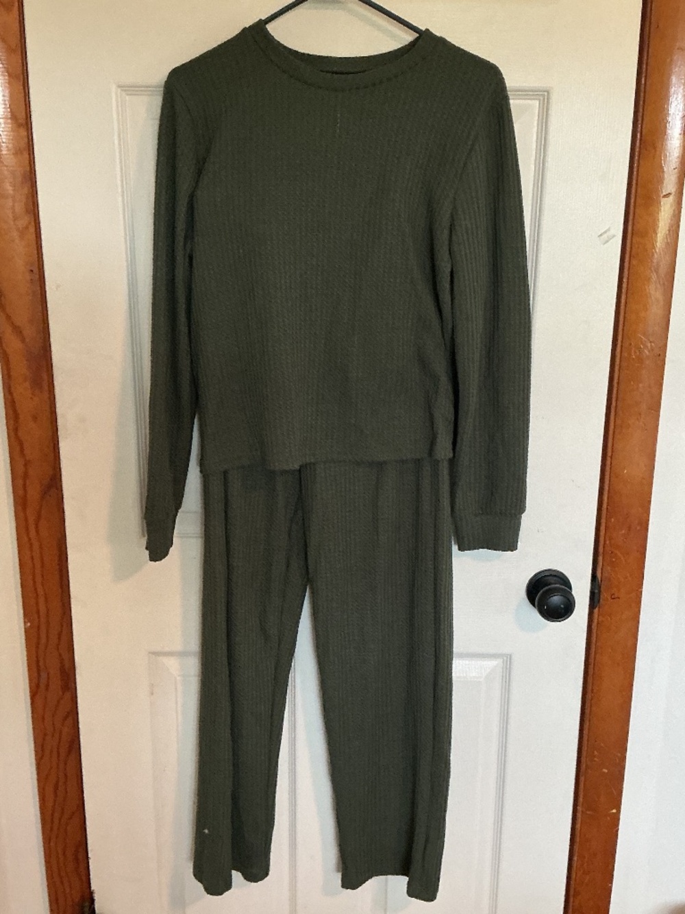 3 piece waffle weave loungewear set